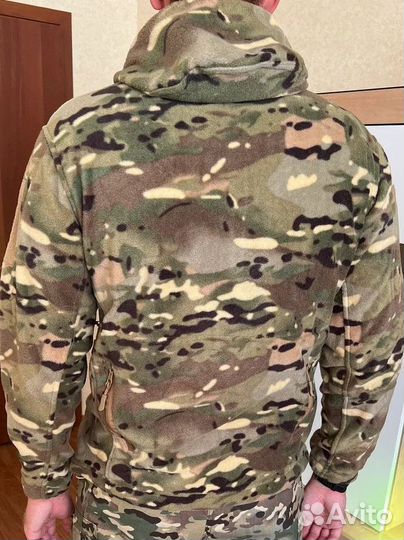 Кофта флисовая тактическая мультикам с капюшоном