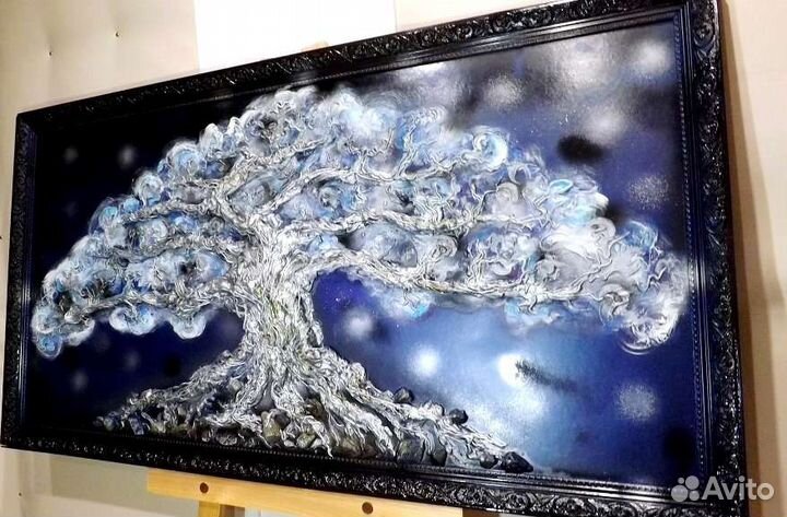 Картина в интерьер, дерево, 3Dпанно