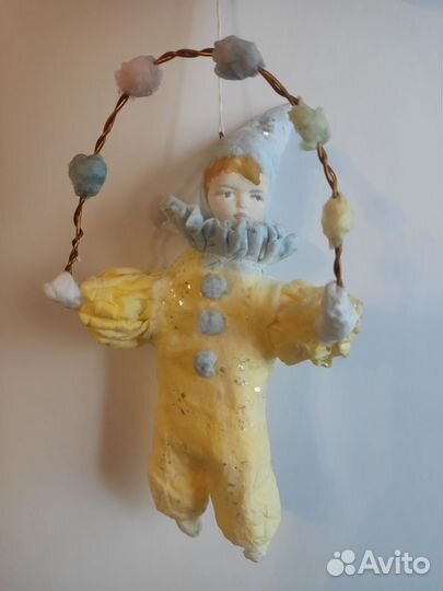 Ватные елочные игрушки Арлекин Жонглер