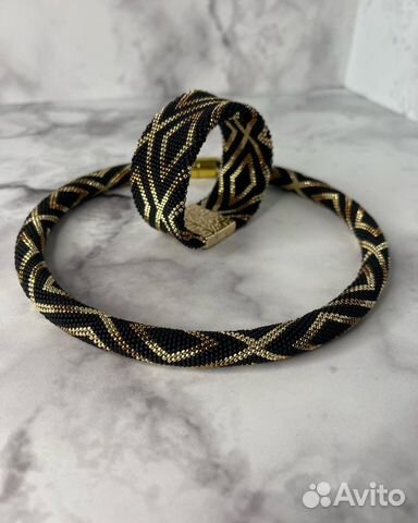 Чокер и браслет из японского бисера ручной работы