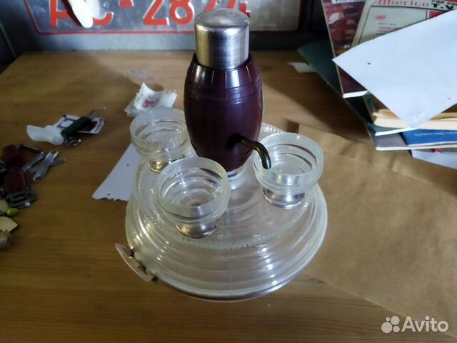 Набор сувенир самовар стаканы СССР пластик