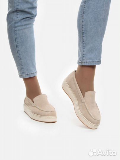 Лоферы (мокасины) женские, натуральная замша, разм