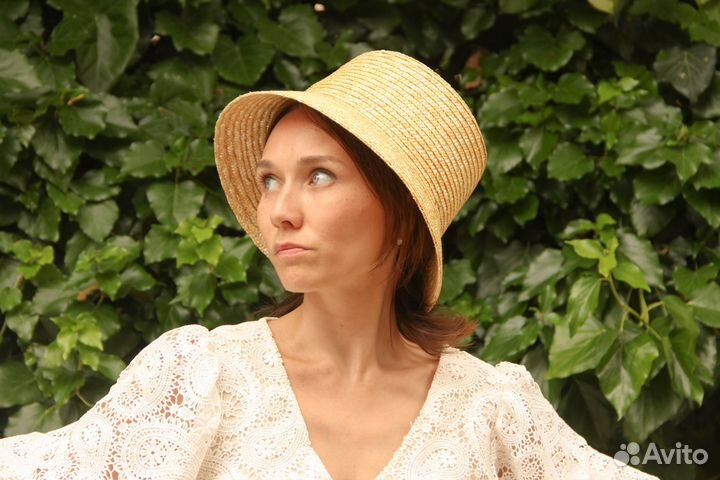 Соломенная шляпа Колокол для пляжа и фотосессии