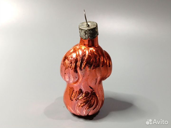 Елочная игрушка СССР щенок с бантом
