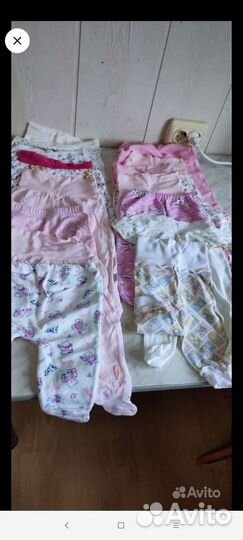 Вещи для новорожденной 0-3 большая коробка