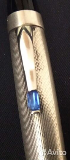 Шариковая ручка montblanc. Серебро. Топаз