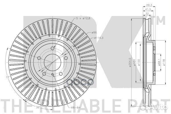 Диск тормозной infinity FX/Q70/QX70 передний ве