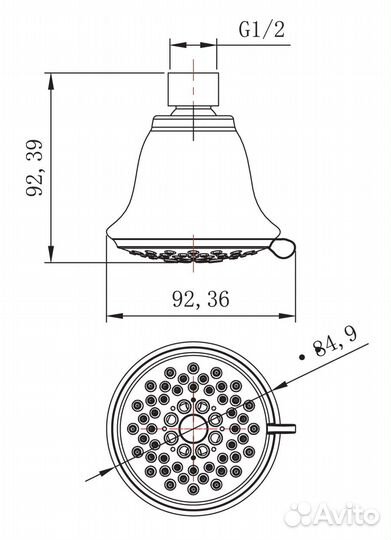 Лейка Lemark для верхнего душа 3-функциональная LM8043C