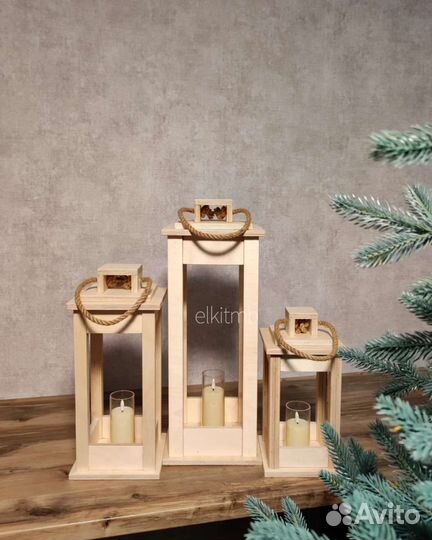 Фонарь деревянный