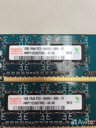 Озу для пк Hynix HMP112U6EFR8C-S6 AB 1 Гб, 800 мгц