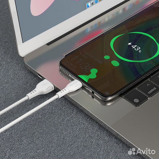 Кабель USB - Type-C borofone 3A белый