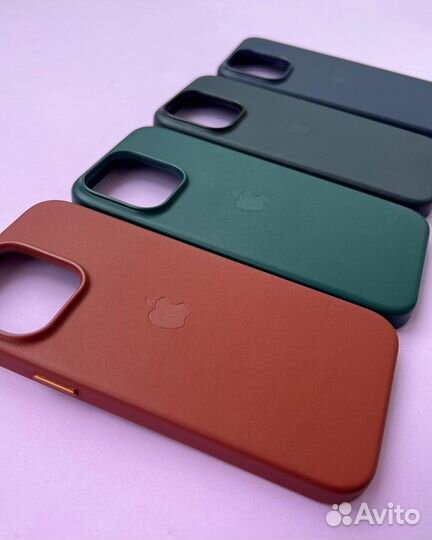 Кожаный чехол на iPhone 14 айфон 14 leather case