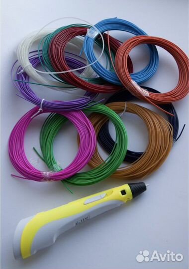 3d ручка с набором пластика и трафаретами