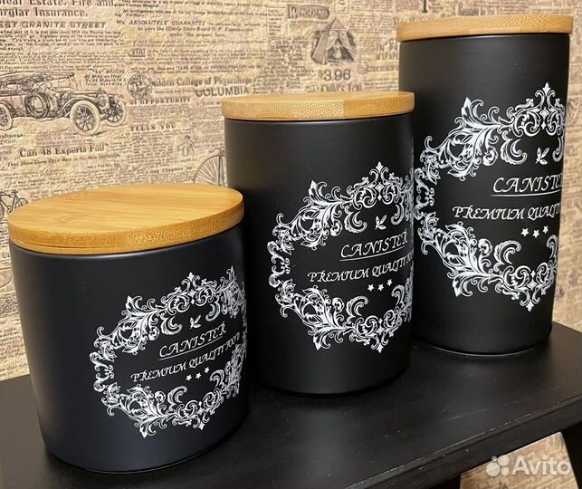 Набор фарфор банки, солонка, перечница