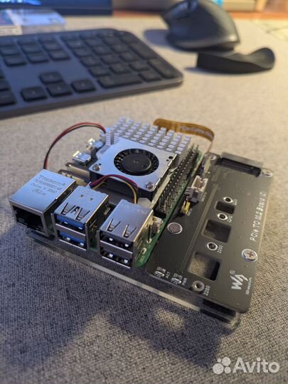 Raspberry pi 5 4gb+охлад+бп+ssd hat