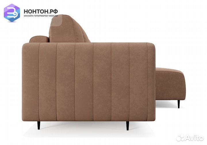 Угловой диван пантограф Маркфул велюр бежевый