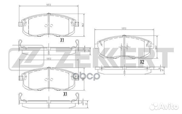 Колодки торм. диск. передн. Suzuki SX4 (GYA GYB