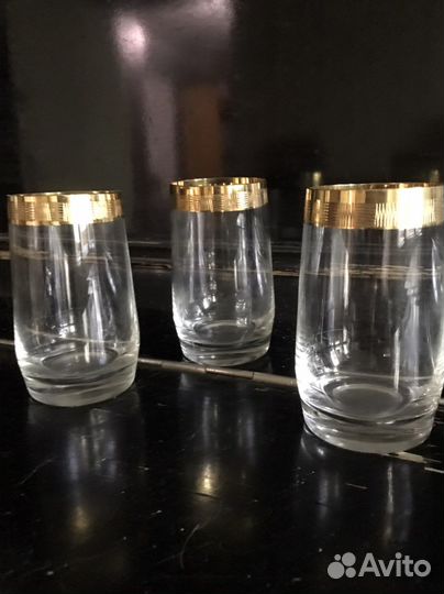 Стакан, чешское стекло, позолота