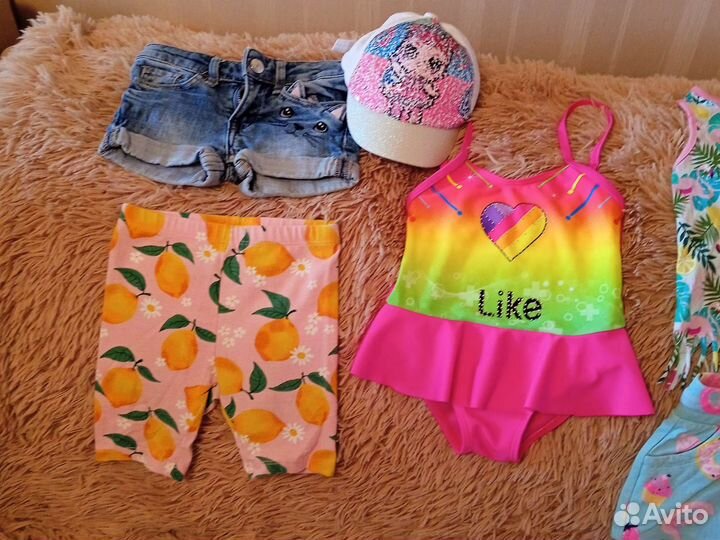 Купальник, шорты, кепка 86-92