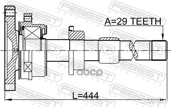 Полуось правая 29x443x0 nissan X-trail T30 2001