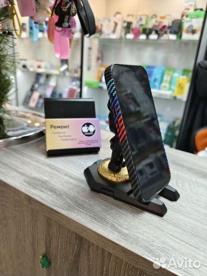 Чехол на iPhone 12/12Pro/12ProMax карбон c MagSafe