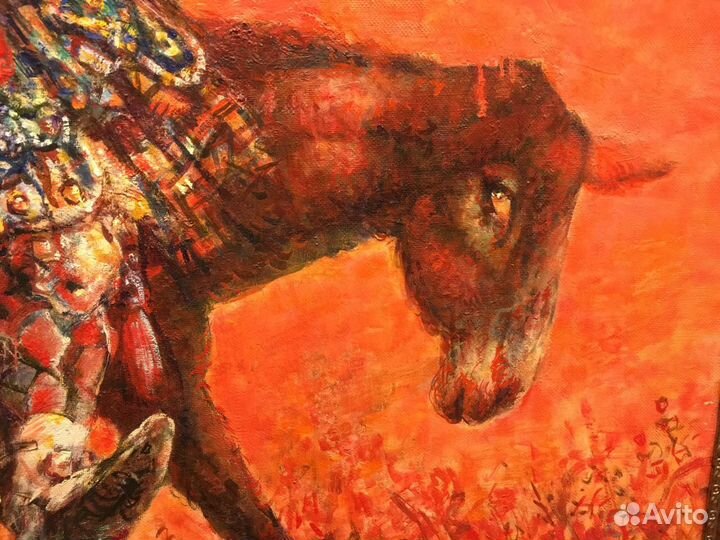 Путеществие на убывающую луну, картина маслом