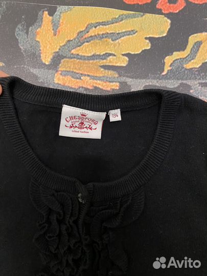 Кардиган школьный 128-134 для девочки, черный