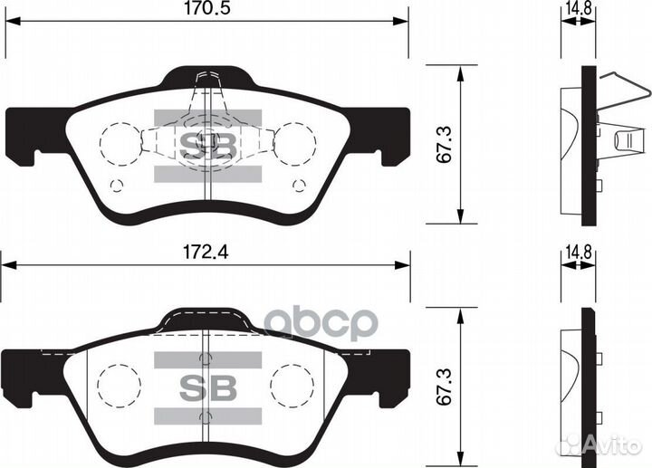 Колодки тормозные передние sangsin brake SP1497