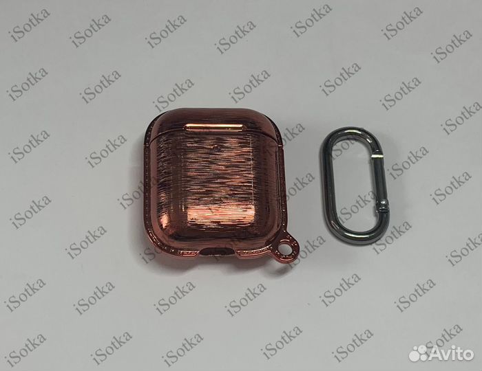 Чехол для AirPods 1/2 серия блестящий (бежевый)