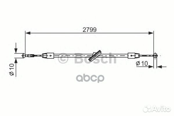 Трос ручника центр. L2799/1733 MB Vito all