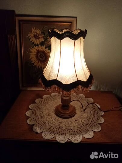 Лампа настольная с кожаным абажуром, Германия