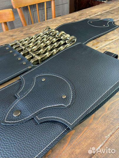 Набор шампуров в чехлах из эко-кожи