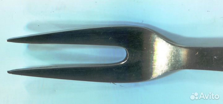 Серебряная вилка 916 пробы с эмалью для лимона