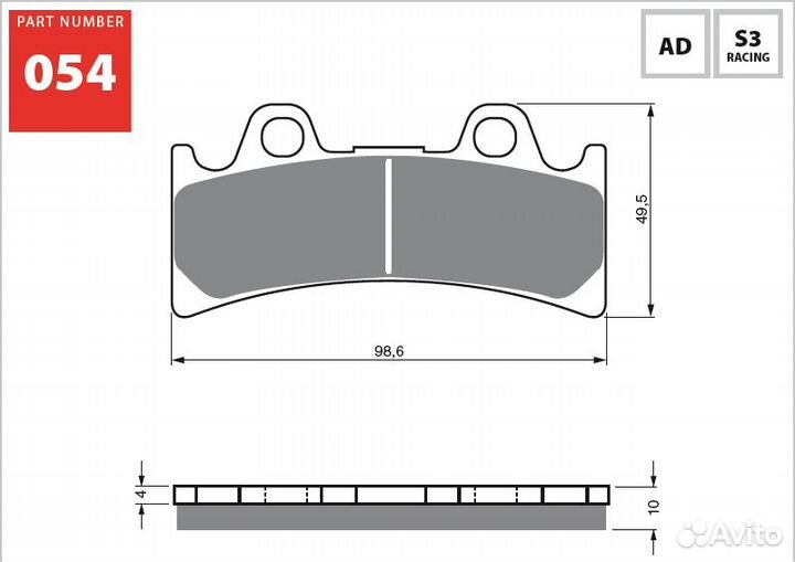 Тормозные колодки Gold Fren AD 054 (FA190)
