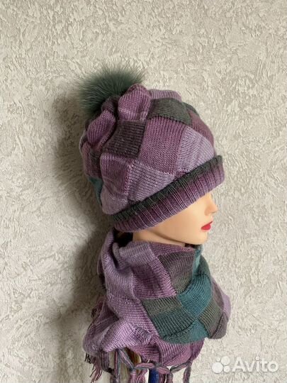 Шапка женская вязаная ручная работа
