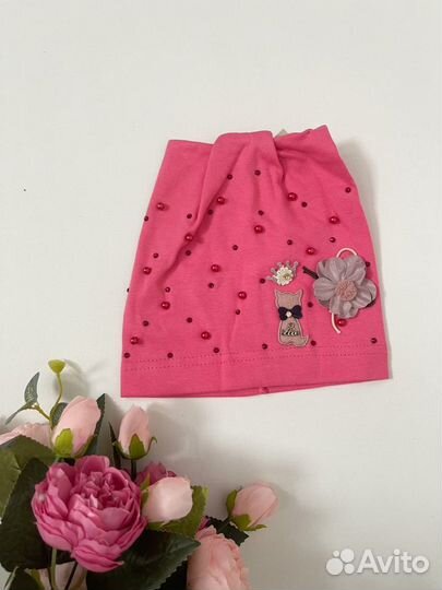Новая трикотажная шапка для девочки 2-5 лет
