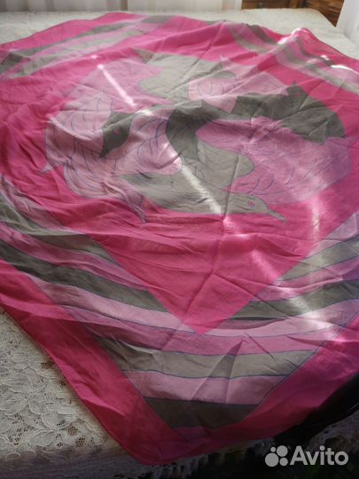 Большой батик платок Хлопок Шёлк