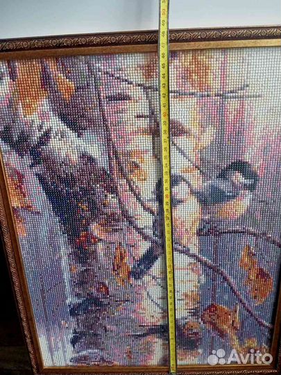 Картина алмазная мозаика. Готовая. Синички