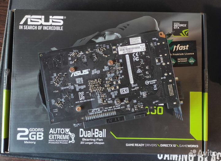 Видеокарта asus GeForce GTX 1050 2gb