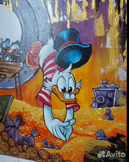 Картина акрилом на холсте Скрудж Макдак