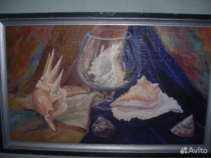 Картина маслом 30х 50 горы и натюрморт