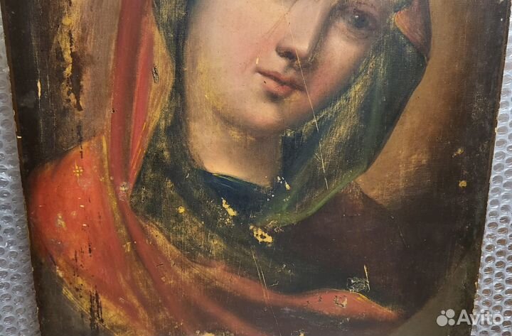 Икона Пресвятая Богородица 19 век живопись письмо