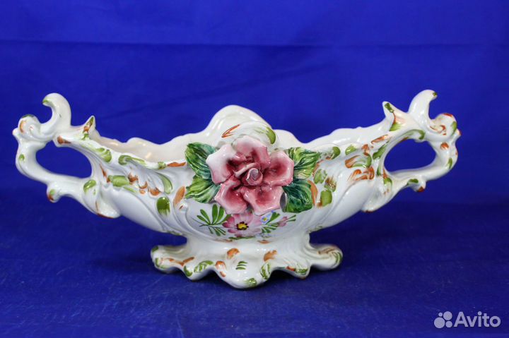 Старинная фарфоровая Ваза Корзинка Фруктовница Кон