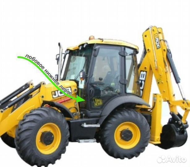 Стекло лобовое нижнее левое на JCB 3cx-4cх 2003