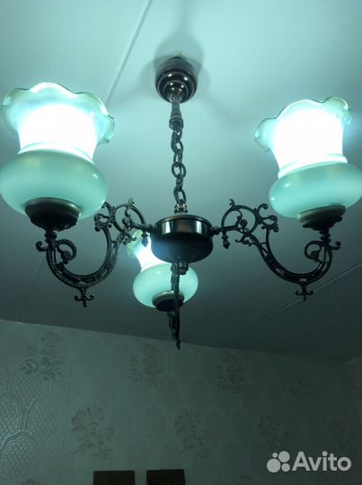 Люстра Перламутровая, люстра бронзовая СССР
