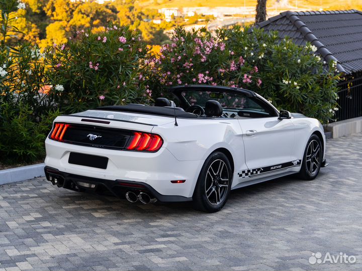 Аренда прокат Ford Mustang белоснежный с полосами