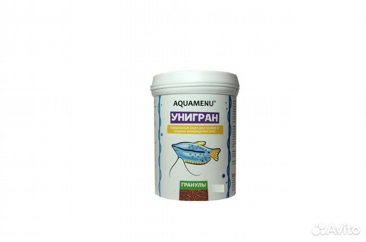 Корм ежедневный aquamenu Унигран 100 мл, гранулы д