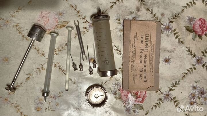 Винтажный многоразовый шприц СССР
