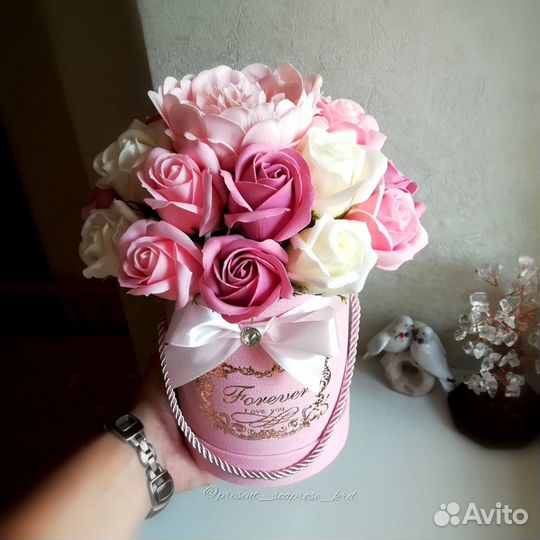 Букет из мыльных роз.подарок.цветы маме.день рожде