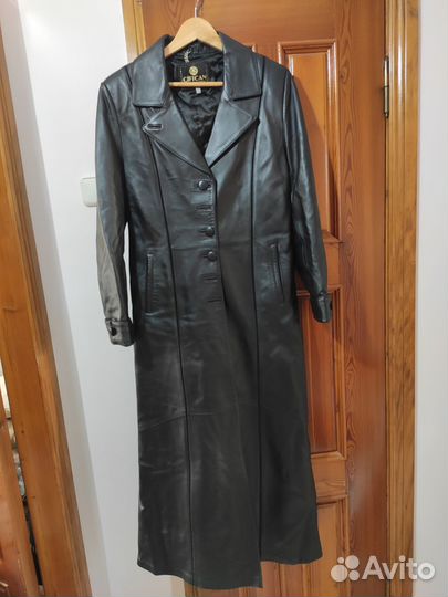 Кожанный плащ/ 44-46 разм